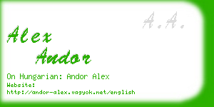 alex andor business card